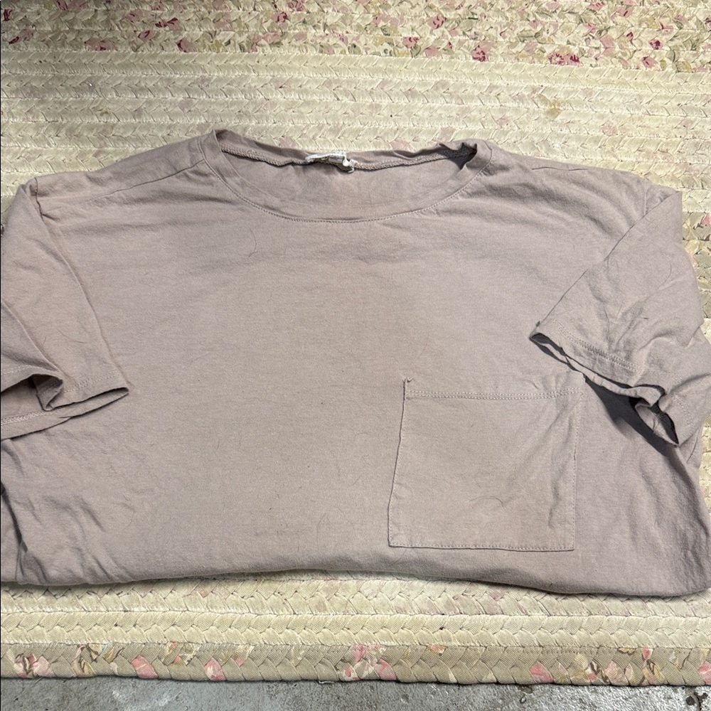 FREE Solid Pocket Tee in Light Mauve